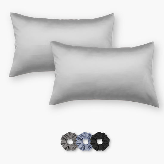 Satin Pillow Covers - Pack of 2 (With 3 free scrunchies)