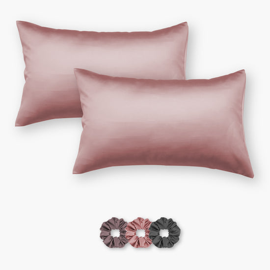 Satin Pillow Covers - Pack of 2 (With 3 free scrunchies)