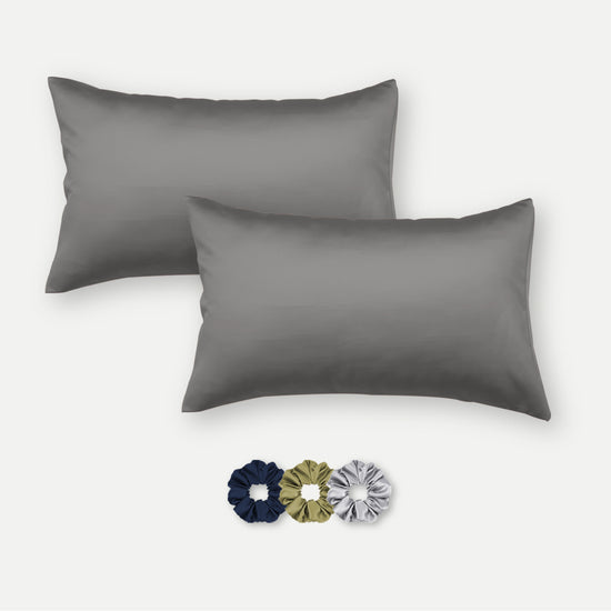 Satin Pillow Covers - Pack of 2 (With 3 free scrunchies)