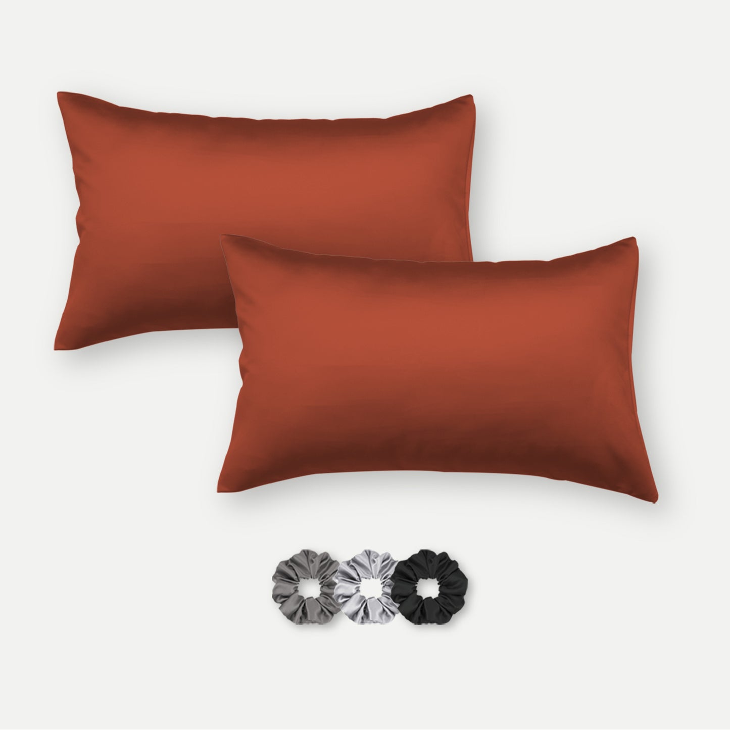 Satin Pillow Covers - Pack of 2 (With 3 free scrunchies)