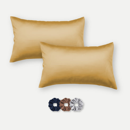 Gold satin pillows best sale