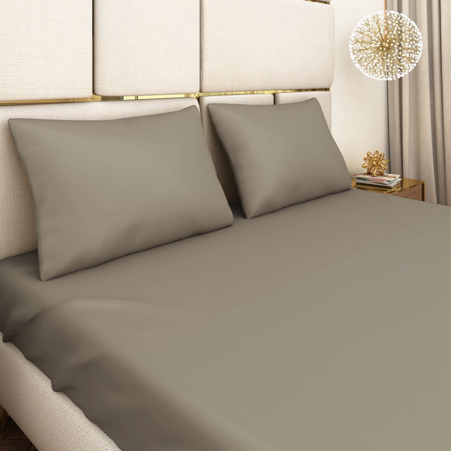 Grey Satin Bedsheet Set