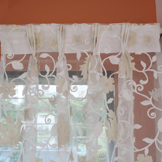 Seevo Embroidered Sheer Curtains - Set of 2