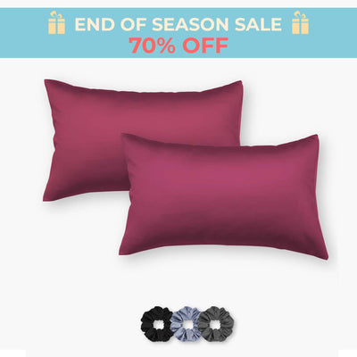 Satin Pillow Covers - Pack of 2 (With 3 free scrunchies)