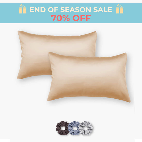 Satin Pillow Covers - Pack of 2 (With 3 free scrunchies)