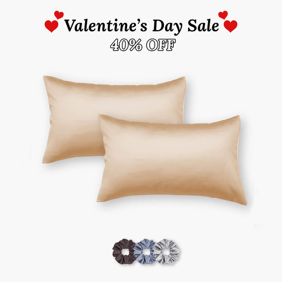 Satin Pillow Covers - Pack of 2 (With 3 free scrunchies)