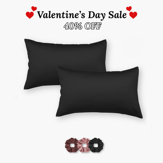 Satin Pillow Covers - Pack of 2 (With 3 free scrunchies)