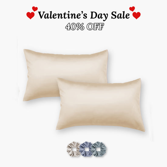 Satin Pillow Covers - Pack of 2 (With 3 free scrunchies)