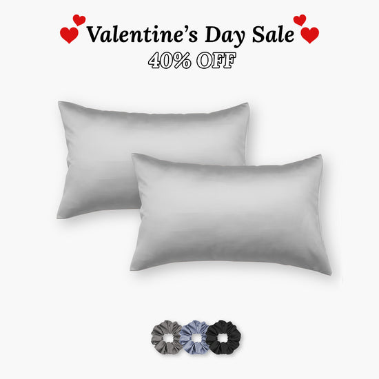 Satin Pillow Covers - Pack of 2 (With 3 free scrunchies)